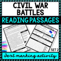 Civil War Battles Reading Passages (set #2) and Text Marking + Word Search