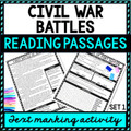 Civil War Battles Reading Passages, Questions and Text Marking + Word Search