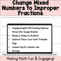 Change Mixed Numbers to Improper Fractions Self-Checking Digital Activity