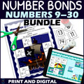 Number Bonds to 30 Activity BUNDLE - Cut and Paste Puzzles - Printable & Digital