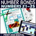 Number Bonds to 25 Activity - Cut and Paste Puzzle - 21-25 - Printable & Digital