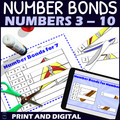 Number Bonds to 10 Practice - Cut and Paste Puzzle - 3-10 Number Bonds to 10 Practice - Cut and Paste Puzzle - 3-10