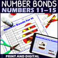 Number Bonds to 15 Practice - Cut and Paste Puzzle - 11-15