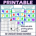 Number Recognition 6-10 Activity - Bingo Game - Printable and Digital