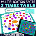 Multiplication Facts Fluency Game - 2 Times Table Review - Printable and Digital