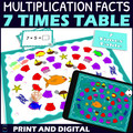 Multiplication Facts Fluency Game - 7 Times Table Review - Printable and Digital