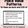 Place Value Patterns - 10 Times as Much as - 1/10 of - Self-Checking Activity