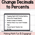 Change - Convert - Decimals to Percents Self-Checking Digital Math Activity