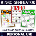 Personal Use Bingo Generator - Bingo Game Creator