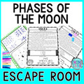 Phases of the Moon ESCAPE ROOM - Reading Comprehension - Earth Science