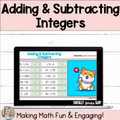 Adding and Subtracting Integers Digital Self-Checking Activity