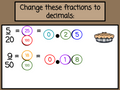 Thanksgiving Fractions to Decimals with Number Chips 