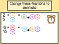 New Year's Fractions to Decimals with Number Chips