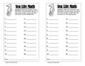 Sea Life Math Task Cards