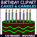 Birthday Cakes and Candles Clipart