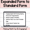 Expanded Form to Standard Form Digital Self-Checking Activity