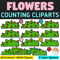 Counting to 10 Cliparts | Spring Counting Clip Arts | Counting Flowers Cliparts