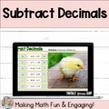 Subtracting Decimals Digital Self-Checking Activity