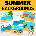 Google Slides Backgrounds | Summer Background Cliparts | Boom Card Backgrounds