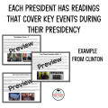 Presidents Activity Visual Summaries BUNDLE Nixon to Obama