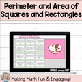 Perimeter and Area of Rectangles and Squares Word Problems Digital Self-Checking