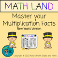 New Year's Math Land Master Your Multiplication Facts Game