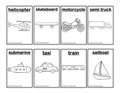 Spanish Flash Cards and Task Cards - Transportation Theme