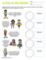 Elapsed Time Worksheets - Time for the Beach!