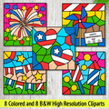 4th of July Color By Number Clipart | Fourth of July Cliparts | 4th of July CBC