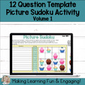 Editable Customizable Self-Checking Template Digital Activity Picture Sudoku V1