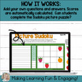 Editable Customizable Self-Checking Template Digital Activity Picture Sudoku V2