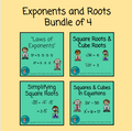 Exponents and Roots Bundle of 4 Lessons
