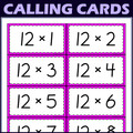 12 Times Table Activity - Multiplication Facts Bingo Game