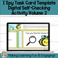 Editable Self-Checking Self-Grading I Spy Template - Digital Task Card Vol.2