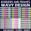 Colorful Wavy Borders and Frames - Skinny Borders