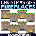 Christmas Fireplaces GIFs - Animated Christmas Clipart