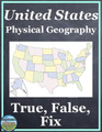 Physical Geography of the United States True False Fix