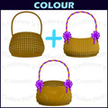 Baskets with Ribbons Clipart Containers