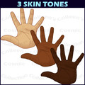 Counting Hands Clipart - Multicultural Counting Fingers Clip Art