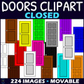 Rainbow Doors Clipart MINI BUNDLE - Open and Closed Doors