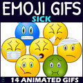 Sick Emoji GIFs - Emotions - Animated Clip Art - Set 1