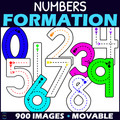 Number Formation Font Clipart - Handwriting