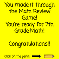 Back to School - Are You Ready for 7th Grade Math Game