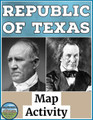 The Republic of Texas Map Activity