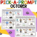 October Writing Prompts with Picture Choices - Pick a Prompt