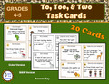 Homophone Task Cards To, Too, & Two Safari