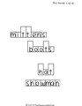 Word shapes for winter picture page