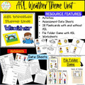 Cover Page for the ASL Weather Theme Unit showing the features of this resource.