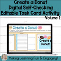 Create a Donut Editable Self-Checking Task Card Template Digital Resource Vol. 1