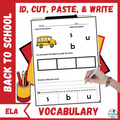 Back To School Vocabulary Worksheets